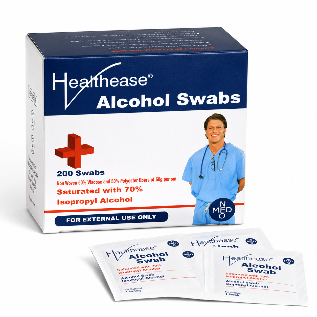 Salvage alcohol swabs 200 pack, 70% isopropyl sterile swabs